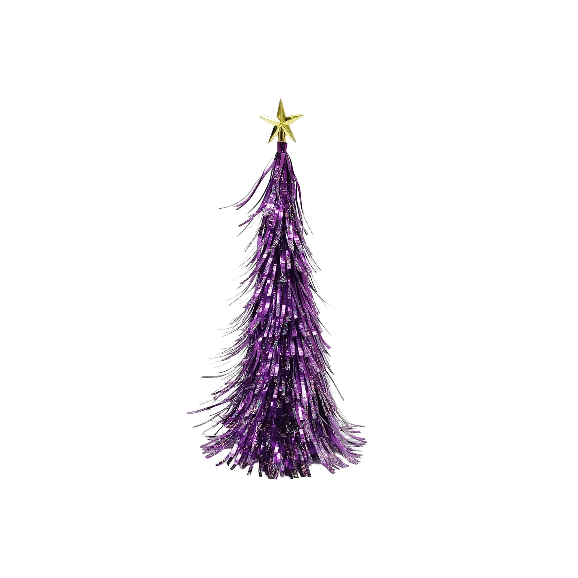 13.75" Tinsel Christmas Cone Tree Tabletop Décor by Ashland